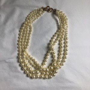 J Crew Layered Pearl Statement Necklace
